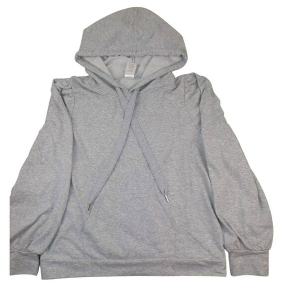 Gray Hoodie Womens Heather Grey Lightweight Pullover size Large    JH851 - Picture 1 of 3